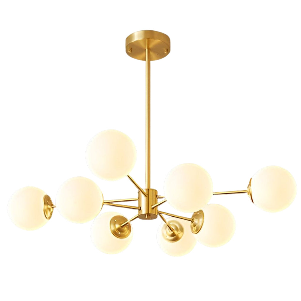 Modern Nordic 6 Light LED Chandelier Three Step Dimming Gold and White Kitchen Island Pendant Light