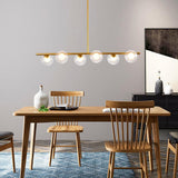 Modern Nordic 6 Light Sphere Glass Globe Chandelier Metal Adjustable Pendant Ceiling Lamp