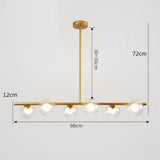 Modern Nordic 6 Light Sphere Glass Globe Chandelier Metal Adjustable Pendant Ceiling Lamp