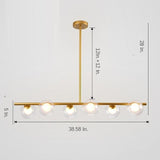 Modern Nordic 6 Light Sphere Glass Globe Chandelier Metal Adjustable Pendant Ceiling Lamp