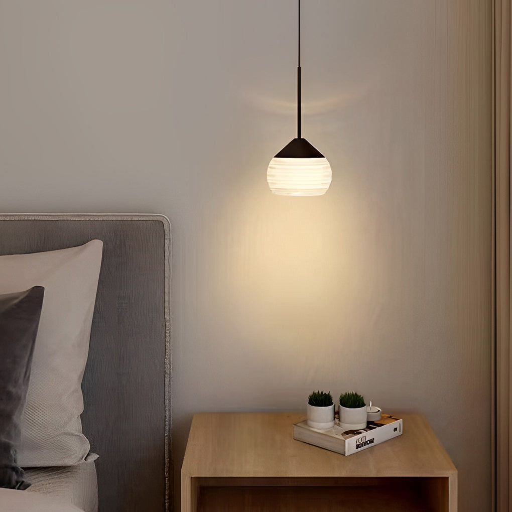 Modern Nordic Acrylic Ball Pendant Light Luxury Screw Thread Globe LED Hanging Lamp