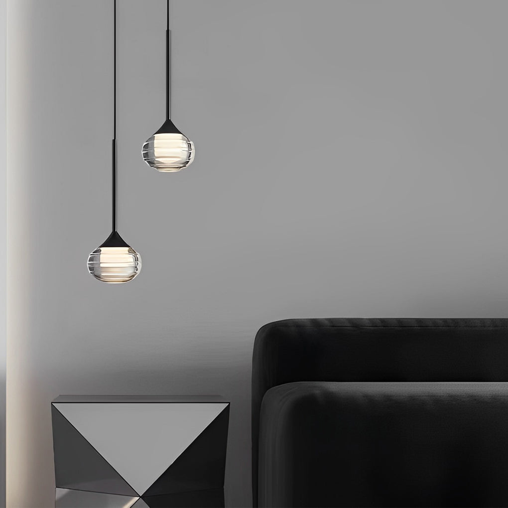 Modern Nordic Acrylic Ball Pendant Light Luxury Screw Thread Globe LED Hanging Lamp
