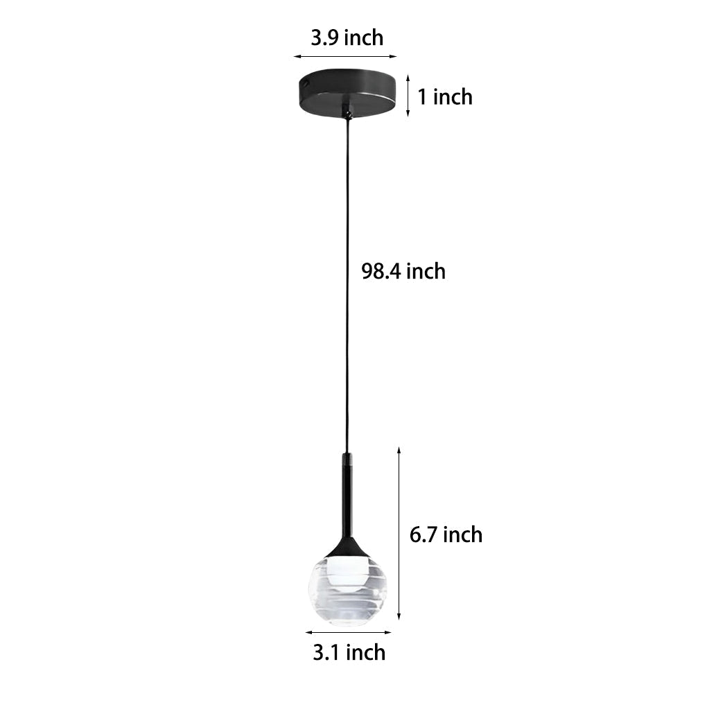 Modern Nordic Acrylic Ball Pendant Light Luxury Screw Thread Globe LED Hanging Lamp