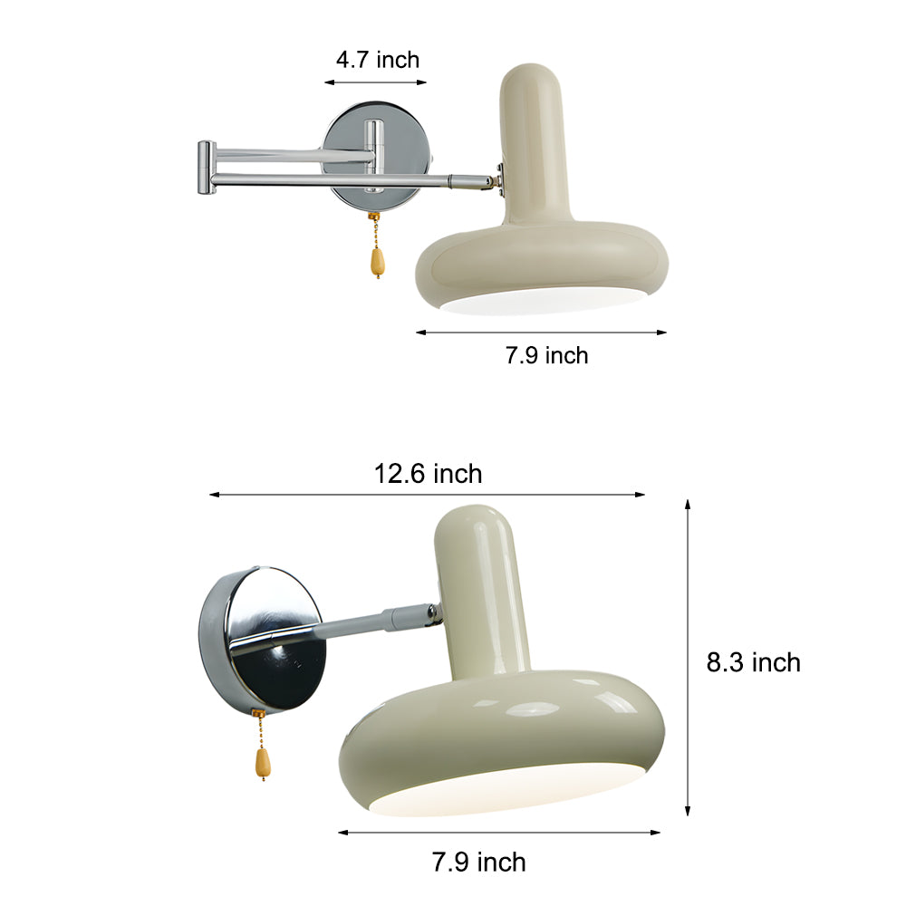 Modern Nordic Adjustable Glass Swing Arm Wall Sconce Dimmable Remote Control Lighting