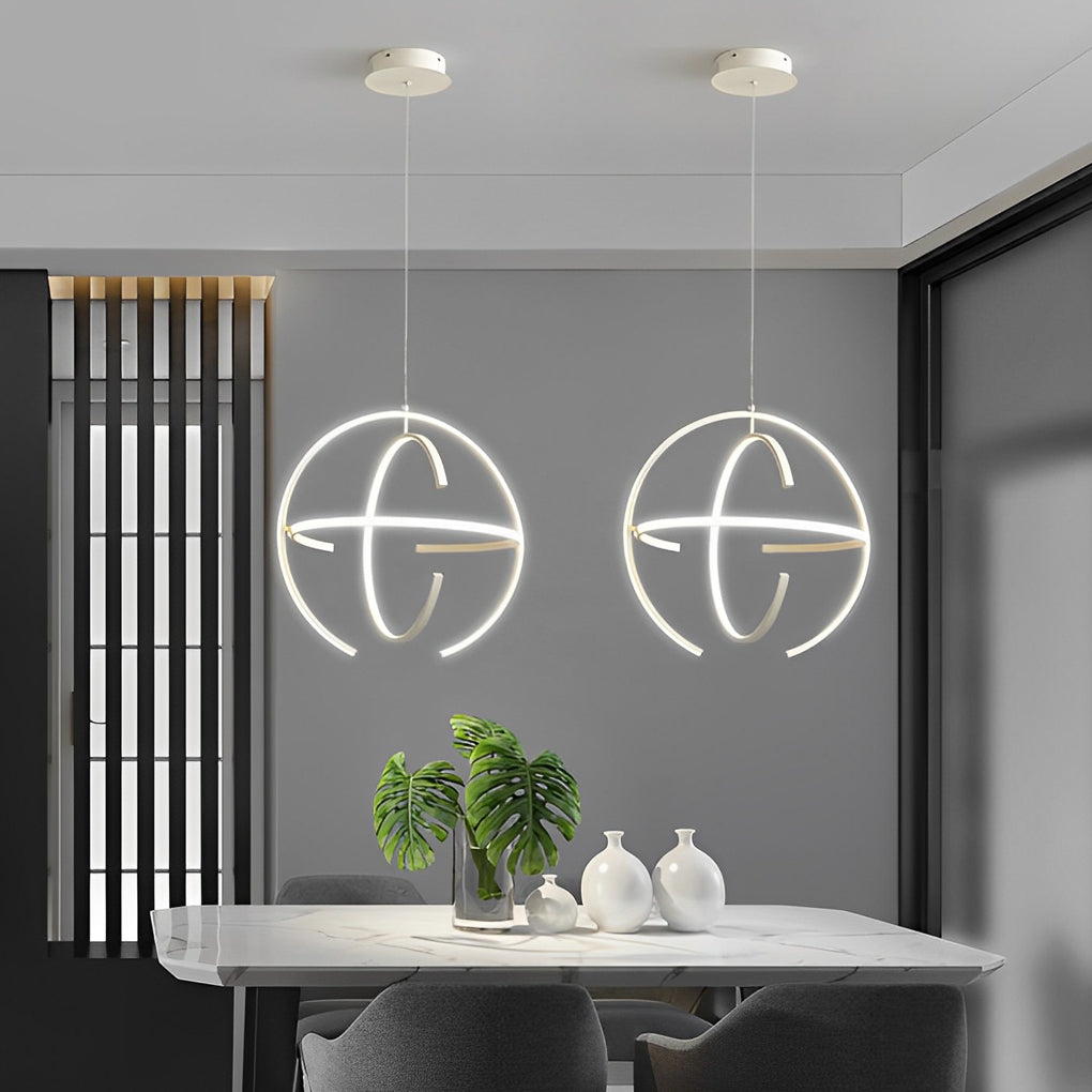 Modern Nordic Adjustable Ring LED Chandelier for Kitchen and Dining Room Pendant Lighting