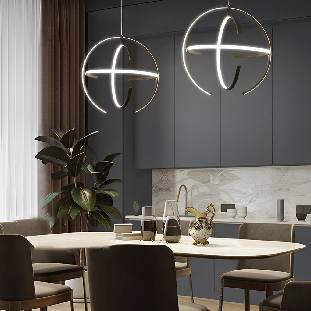 Modern Nordic Adjustable Ring LED Chandelier for Kitchen and Dining Room Pendant Lighting