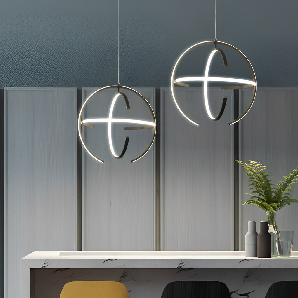Modern Nordic Adjustable Ring LED Chandelier for Kitchen and Dining Room Pendant Lighting