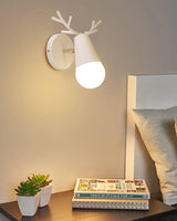 Modern Nordic Antler Deer Head Wall Sconce Indoor Metal Bracket Light for Bedroom