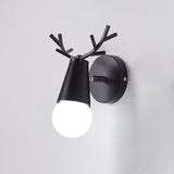 Modern Nordic Antler Deer Head Wall Sconce Indoor Metal Bracket Light for Bedroom