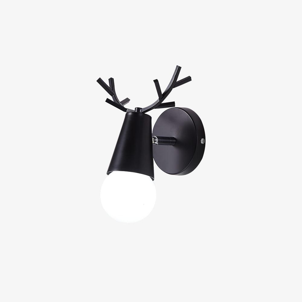 Modern Nordic Antler Deer Head Wall Sconce Indoor Metal Bracket Light for Bedroom