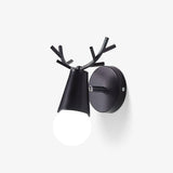 Modern Nordic Antler Deer Head Wall Sconce Indoor Metal Bracket Light for Bedroom