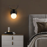 Modern Nordic Antler Deer Head Wall Sconce Indoor Metal Bracket Light for Bedroom