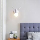 Modern Nordic Antler Deer Head Wall Sconce Indoor Metal Bracket Light for Bedroom