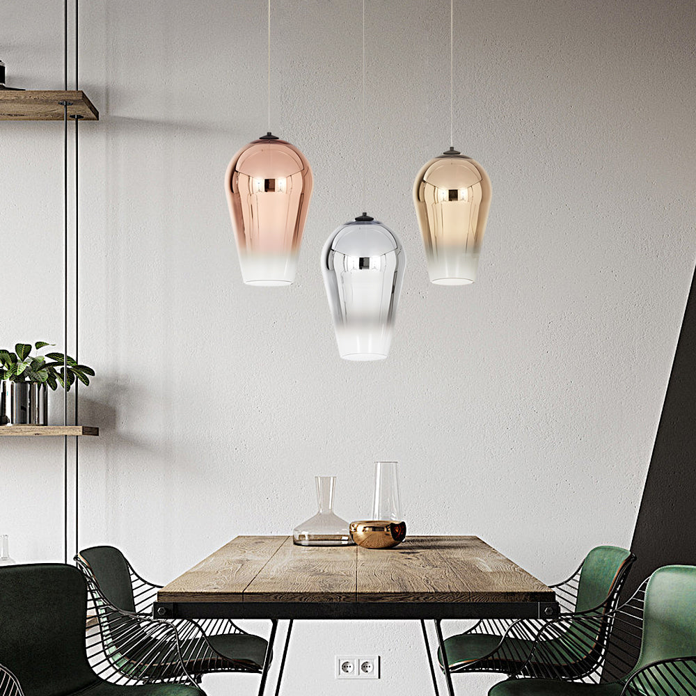 Modern Nordic Art Glass Gradient Pendant Light LED Hanging Fixture for Dining Room