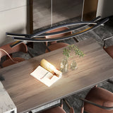 Modern Nordic Black Linear LED Chandelier Dimmable Dining Room Pendant Lighting