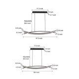 Modern Nordic Black Linear LED Chandelier Dimmable Dining Room Pendant Lighting