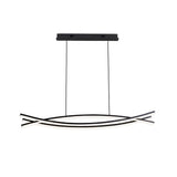 Modern Nordic Black Linear LED Chandelier Dimmable Dining Room Pendant Lighting