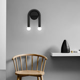 Modern Nordic Black Wall Sconce Lighting with 2 Glass Globes for Bedroom and Hallway