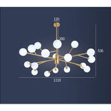 Modern Nordic Bubble Glass Globe Cluster Pendant Light for Contemporary Living Room LED Ceiling Chandelier