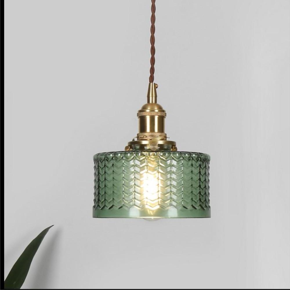 Modern Nordic Circular Glass Pendant Light with Textured Shade for Kitchen Island and Bedroom