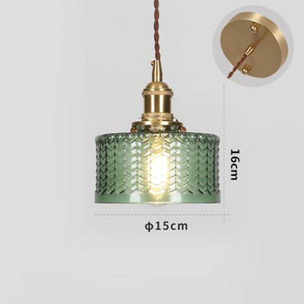 Modern Nordic Circular Glass Pendant Light with Textured Shade for Kitchen Island and Bedroom