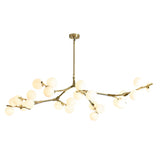 Modern Nordic Cluster Glass Chandelier Metal Hanging Pendant Light in Black and Gold