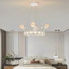 Modern Nordic Crystal Glass Flower Crown Chandelier Three Step Dimming Pendant Light