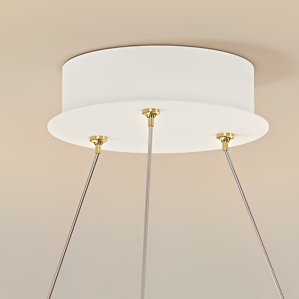Modern Nordic Crystal Glass Flower Crown Chandelier Three Step Dimming Pendant Light