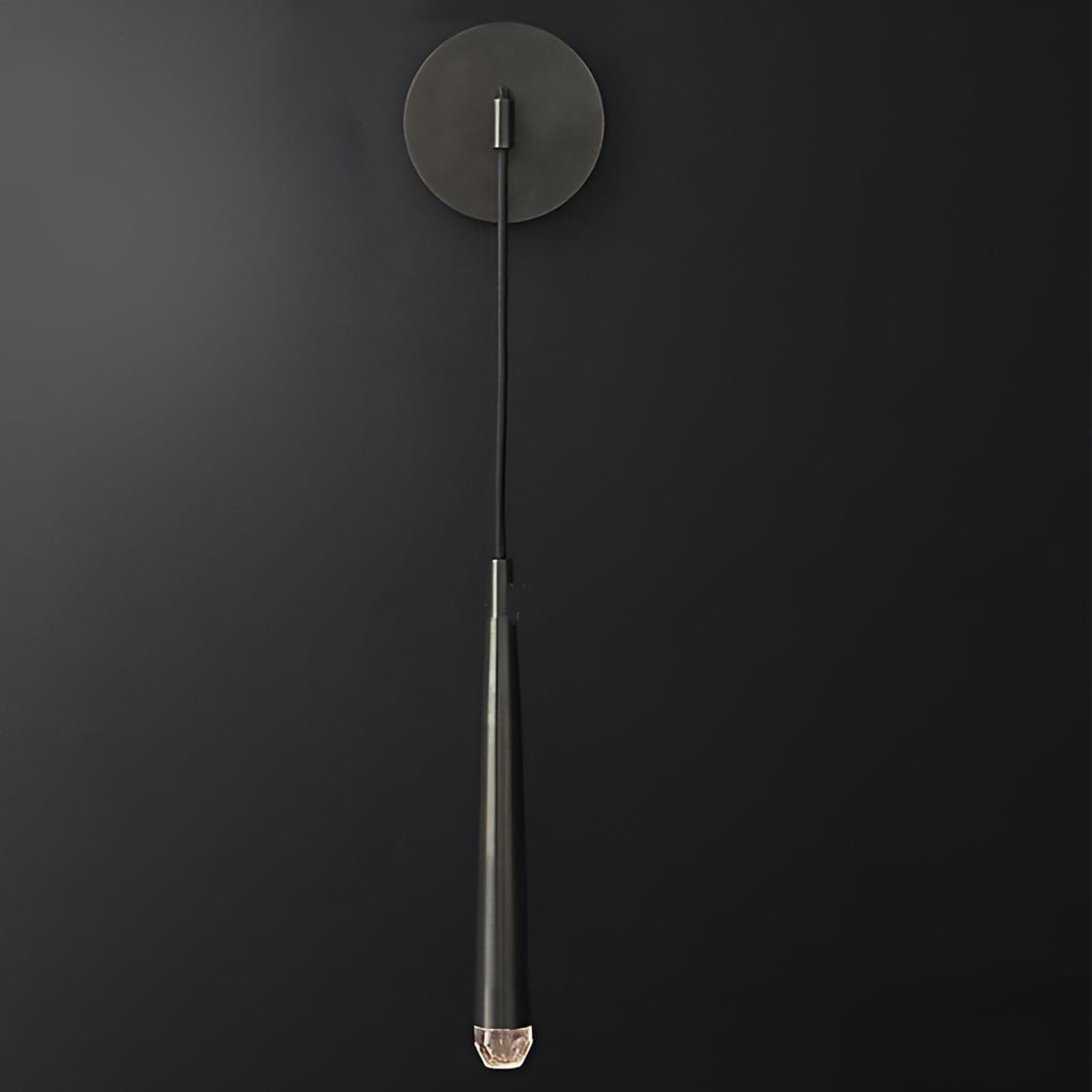 Modern Nordic Crystal LED Strip Wall Sconce Minimalist Gold Black Luxury Lighting