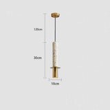Modern Nordic Cylindrical Pendant Light Metal and Marble LED Hanging Lamp for Dining Room