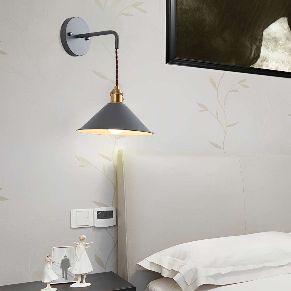 Modern Nordic Dome Wall Sconce Metal Painted LED Sidelight for Bedroom Living Room