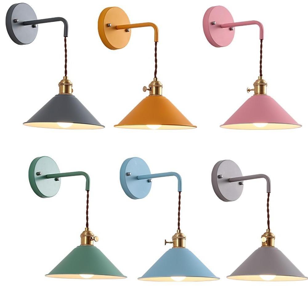 Modern Nordic Dome Wall Sconce Metal Painted LED Sidelight for Bedroom Living Room