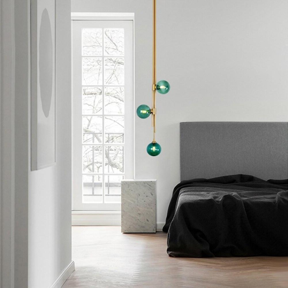 Modern Nordic Elongated Gold Pendant Light with Glass Shades for Dining and Living Areas