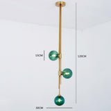 Modern Nordic Elongated Gold Pendant Light with Glass Shades for Dining and Living Areas
