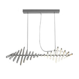 Modern Nordic Fishbone LED Chandelier Dimmable Wave Strip Pendant Light for Kitchen and Dining Room