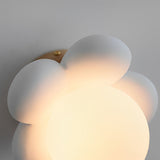 Modern Nordic Floral Wall Sconce Lighting for Bedroom with Wood and Glass Shade