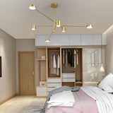 Modern Nordic Geometric LED Pendant Light Gold Metal and Acrylic Chandelier for Living Room