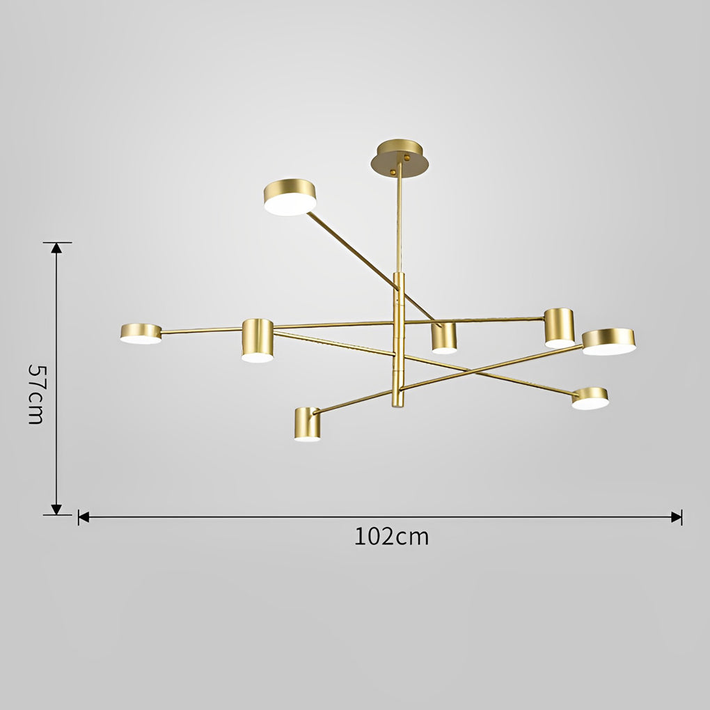 Modern Nordic Geometric LED Pendant Light Gold Metal and Acrylic Chandelier for Living Room
