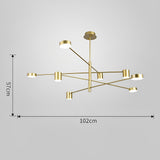 Modern Nordic Geometric LED Pendant Light Gold Metal and Acrylic Chandelier for Living Room