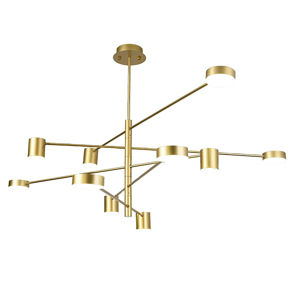 Modern Nordic Geometric LED Pendant Light Gold Metal and Acrylic Chandelier for Living Room