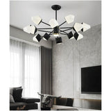 Modern Nordic Geometric LED Pendant Light Metal Acrylic Chandelier for Living Room