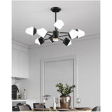 Modern Nordic Geometric LED Pendant Light Metal Acrylic Chandelier for Living Room