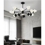 Modern Nordic Geometric LED Pendant Light Metal Acrylic Chandelier for Living Room