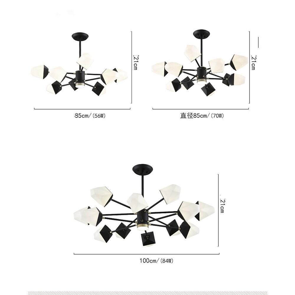 Modern Nordic Geometric LED Pendant Light Metal Acrylic Chandelier for Living Room