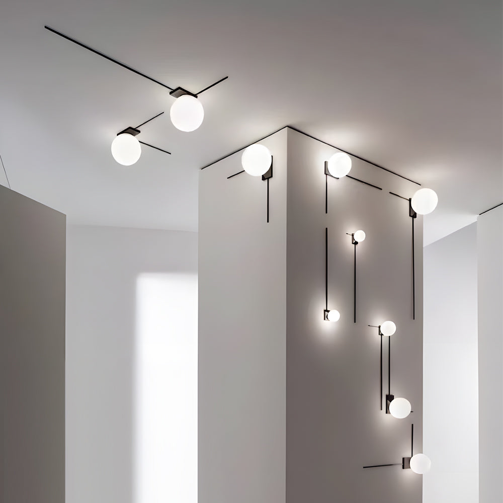 Modern Nordic Glass Ball Wall Sconce Minimalist Indoor Lighting for Bedroom and Living Room