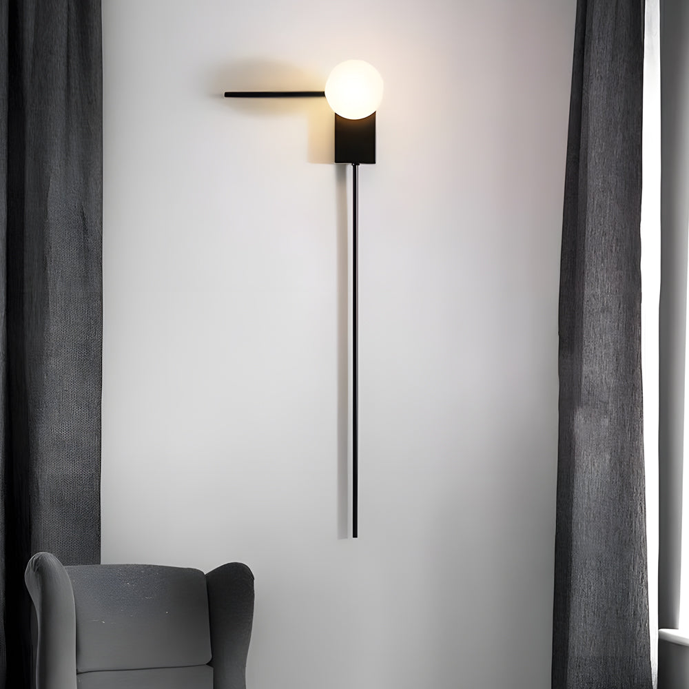 Modern Nordic Glass Ball Wall Sconce Minimalist Indoor Lighting for Bedroom and Living Room