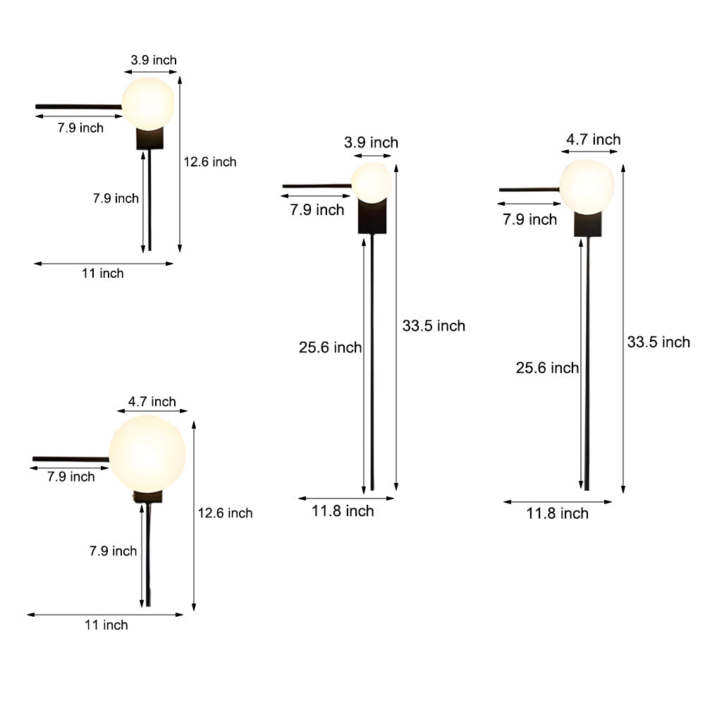 Modern Nordic Glass Ball Wall Sconce Minimalist Indoor Lighting for Bedroom and Living Room
