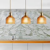 Modern Nordic Glass Bowl Pendant Light with Electroplated Metal Finish for Kitchen Island