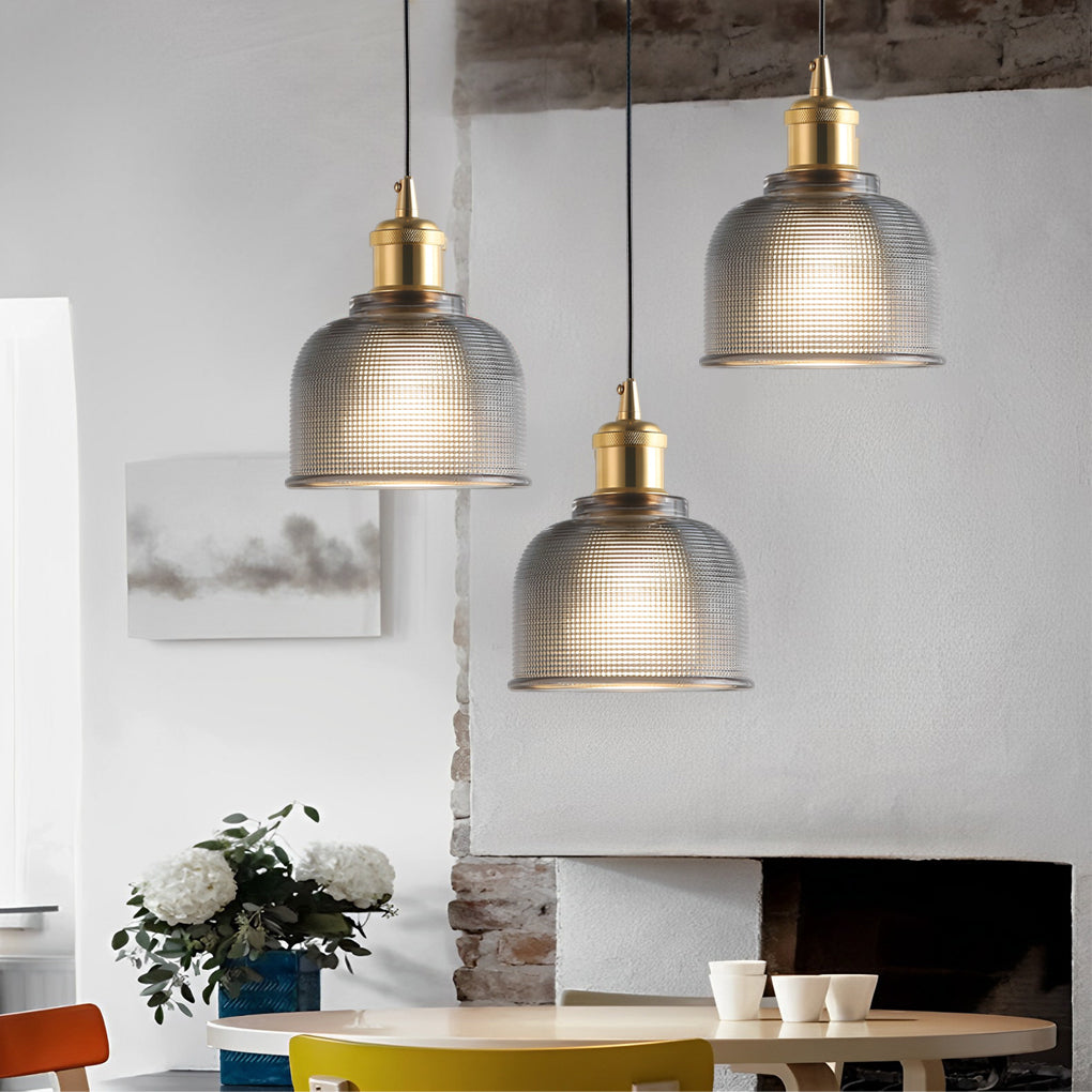Modern Nordic Glass Bowl Pendant Light with Electroplated Metal Finish for Kitchen Island