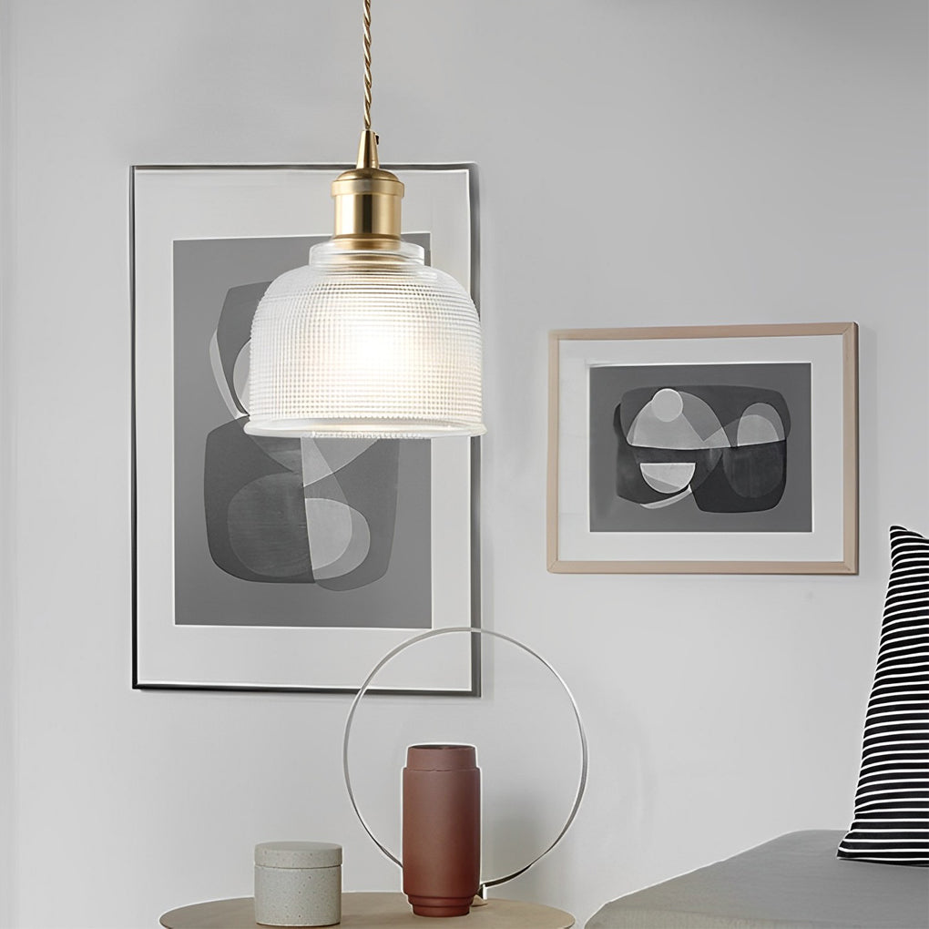 Modern Nordic Glass Bowl Pendant Light with Electroplated Metal Finish for Kitchen Island